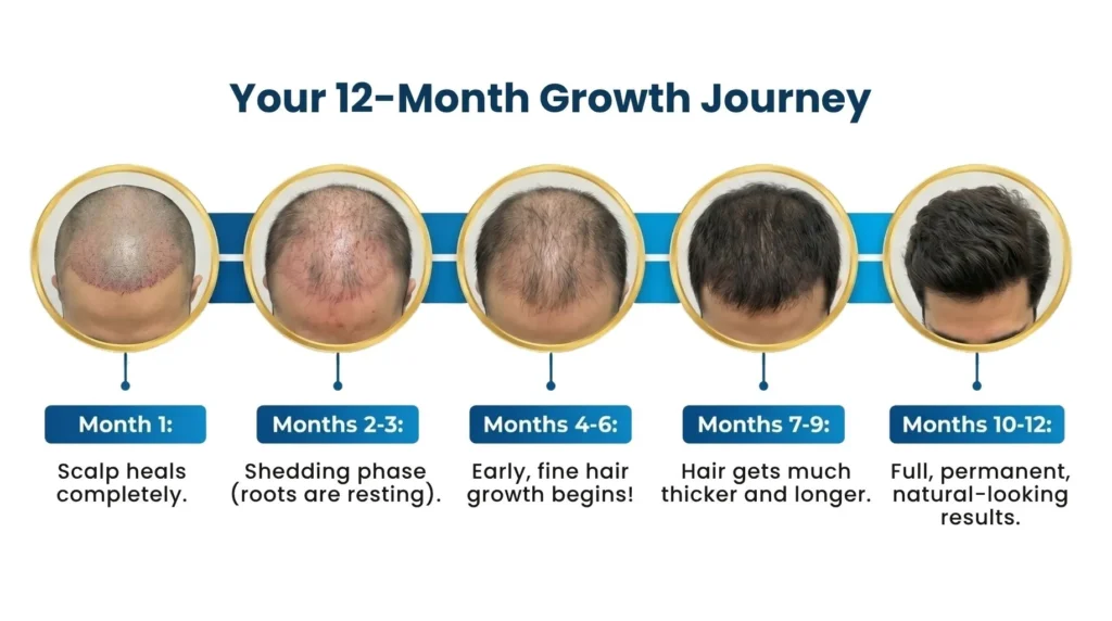 when permanent hair transplant results appear in Pune clinic Hair TrIansplant In Pune, dr. kiran chotaliya clinic