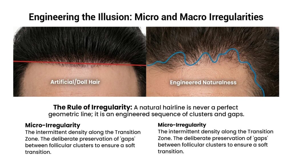 Hairline Reconstruction Showing Natural Hairline Design with Micro and Macro Irregularities