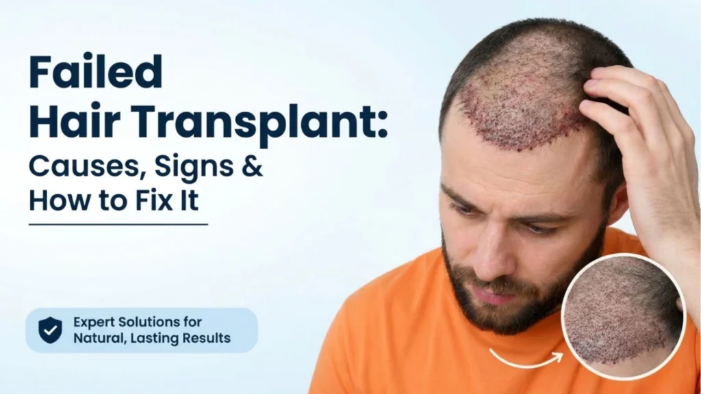 Failed Hair Transplant in Pune before and after hair transplant repair by expert surgeon