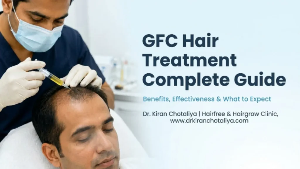 Specialist performing GFC hair treatment for hair thinning in Pune to strengthen hair follicles, reduce hair loss, and support natural hair growth.