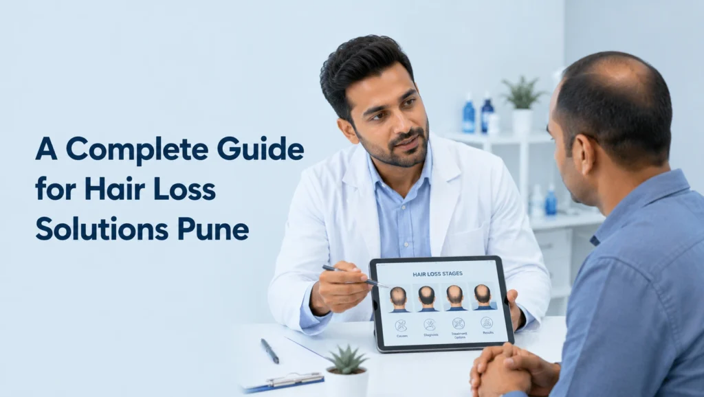 Hair Loss Solutions Pune showcasing hair transplant, PRP therapy, and advanced hair restoration treatments for natural hair regrowth