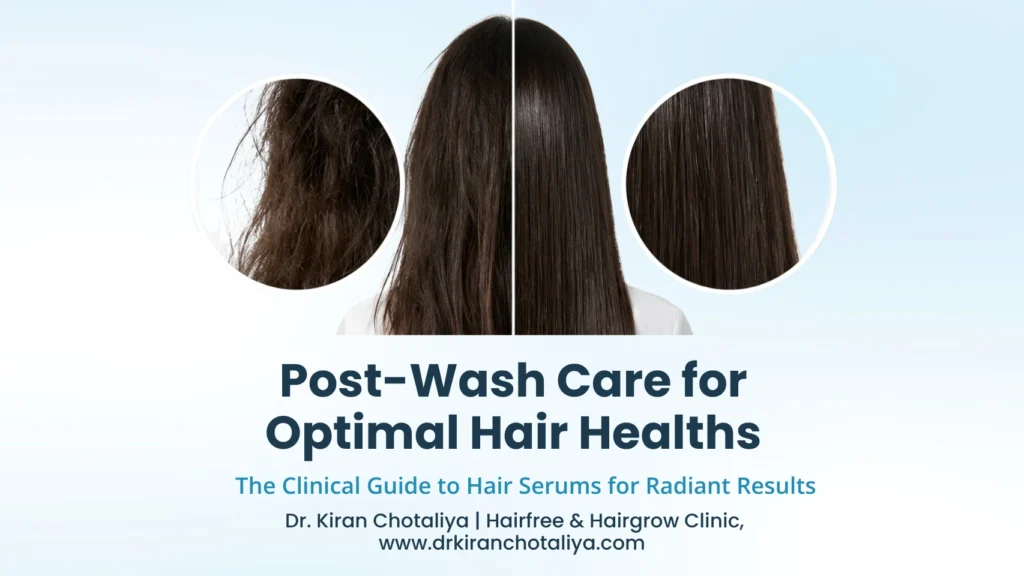 Hair serum benefits for smooth and shiny hair in Pune showing post-wash hair care routine for men and women