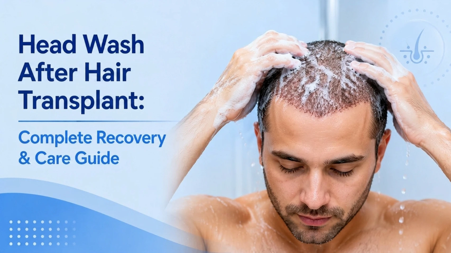 Patient performing head wash after hair transplant in Pune under expert aftercare guidance