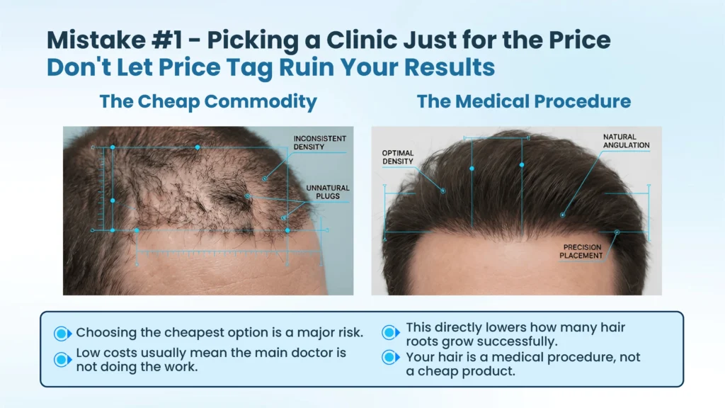 Hair Transplant Mistakes in Pune – Choosing a Clinic Based Only on Low Cost Can Affect Results