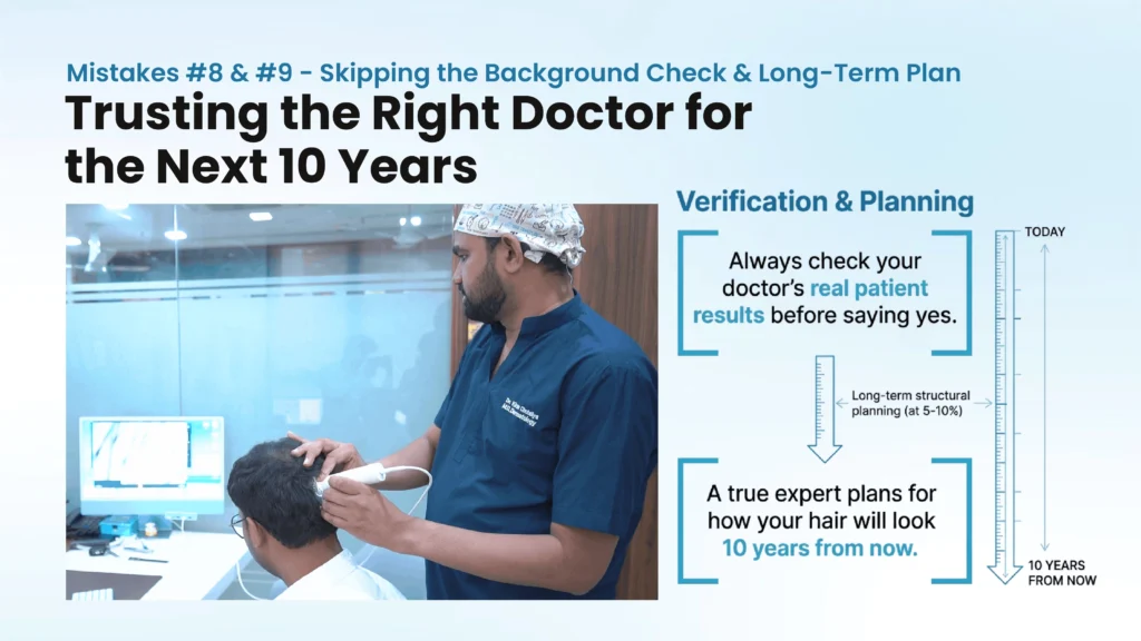 Experienced hair transplant surgeon consulting a patient to avoid common hair transplant mistakes in Pune