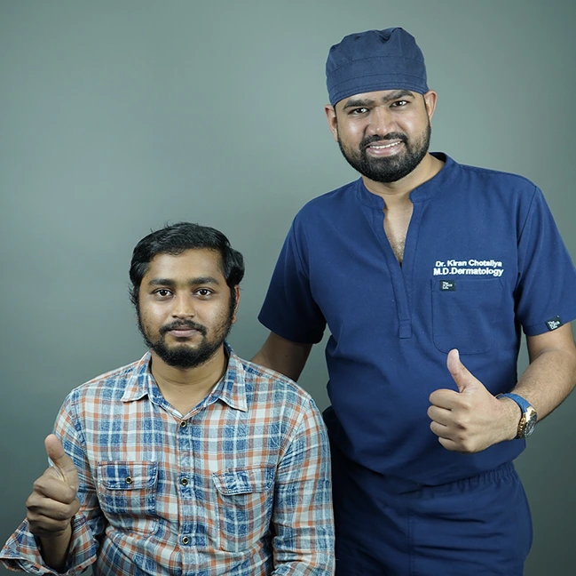 Patient with Dr. Kiran Chotaliya After Successful PRP Hair Treatment for Hair Loss in Pune