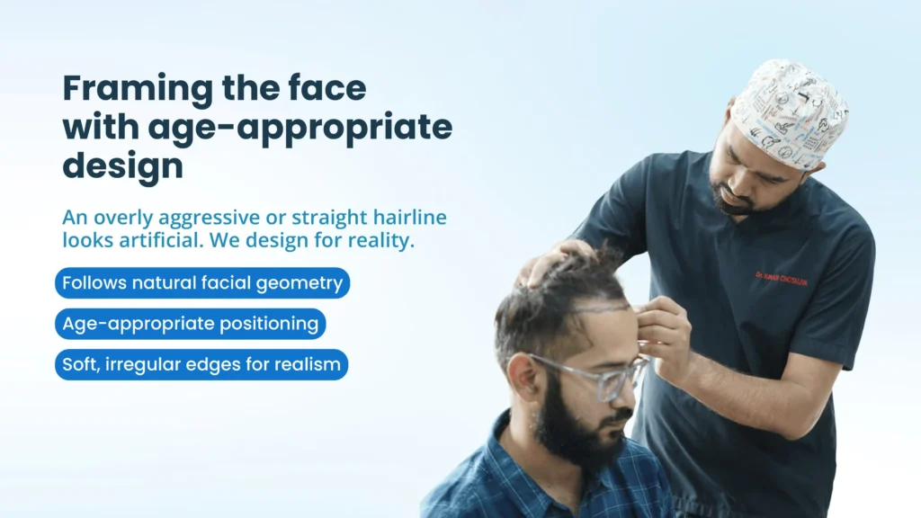 Hair transplant surgeon designing a natural hairline for optimal hair transplant results in Pune