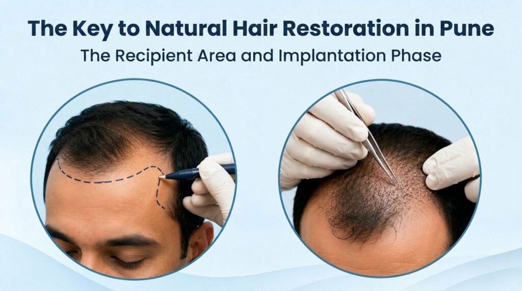 Hair graft implantation in Pune using advanced FUE technique for natural hair restoration