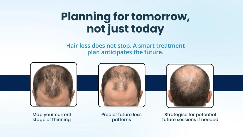Hair transplant specialist evaluating the stage of hair loss to plan a personalized hair restoration treatment in Pune