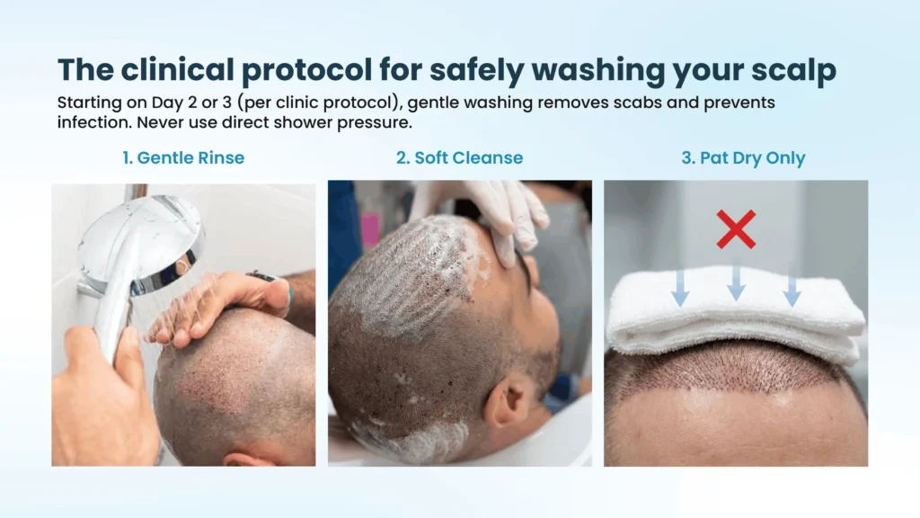 When Can You Wash Your Hair After Hair Transplant in Pune Showing Safe Hair Washing During Recovery