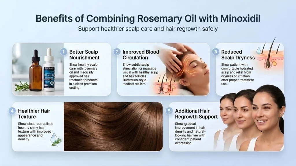 Benefits of combining rosemary oil with Minoxidil for hair regrowth