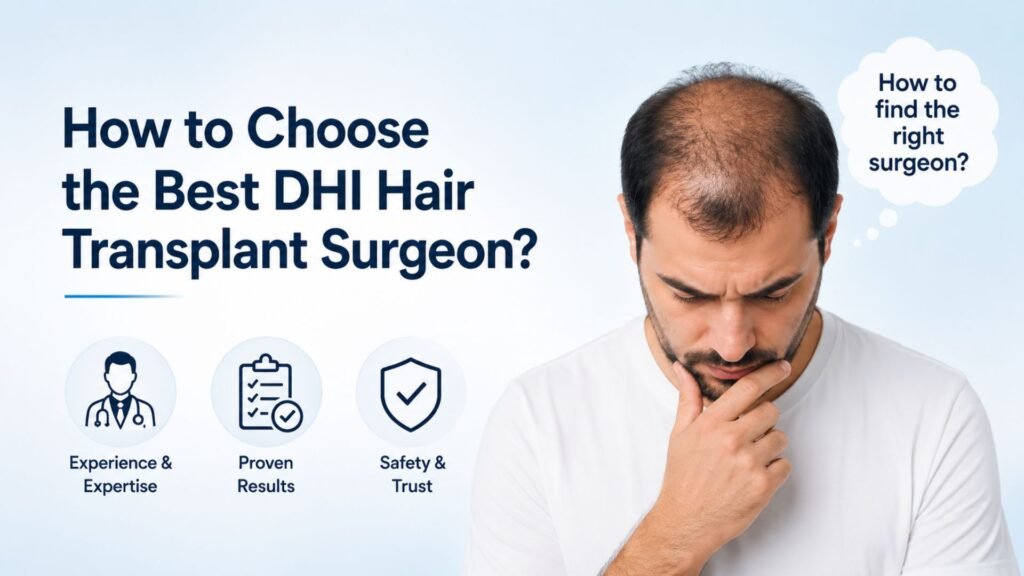 Best DHI hair transplant surgeon in Pune performing advanced Direct Hair Implantation for natural-looking hair restoration.