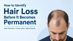 Early signs of hair loss including hair thinning and receding hairline