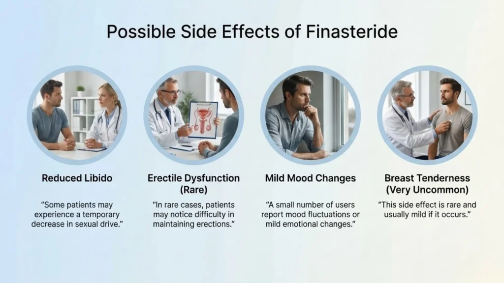 Possible side effects of Finasteride for hair loss treatment