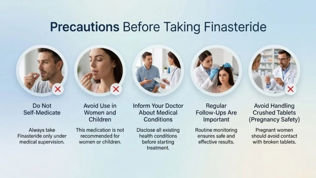 Precautions before taking Finasteride for hair regrowth treatment