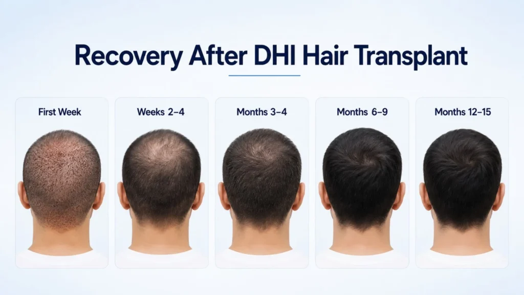 Recovery after DHI Hair Transplant in Pune with proper aftercare for faster healing and natural hair growth.
