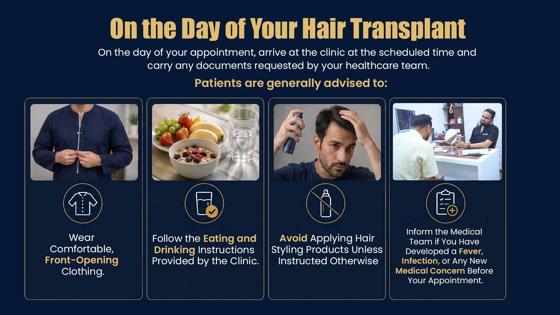 Patient arriving for hair transplant surgery in Pune with pre-operative preparation