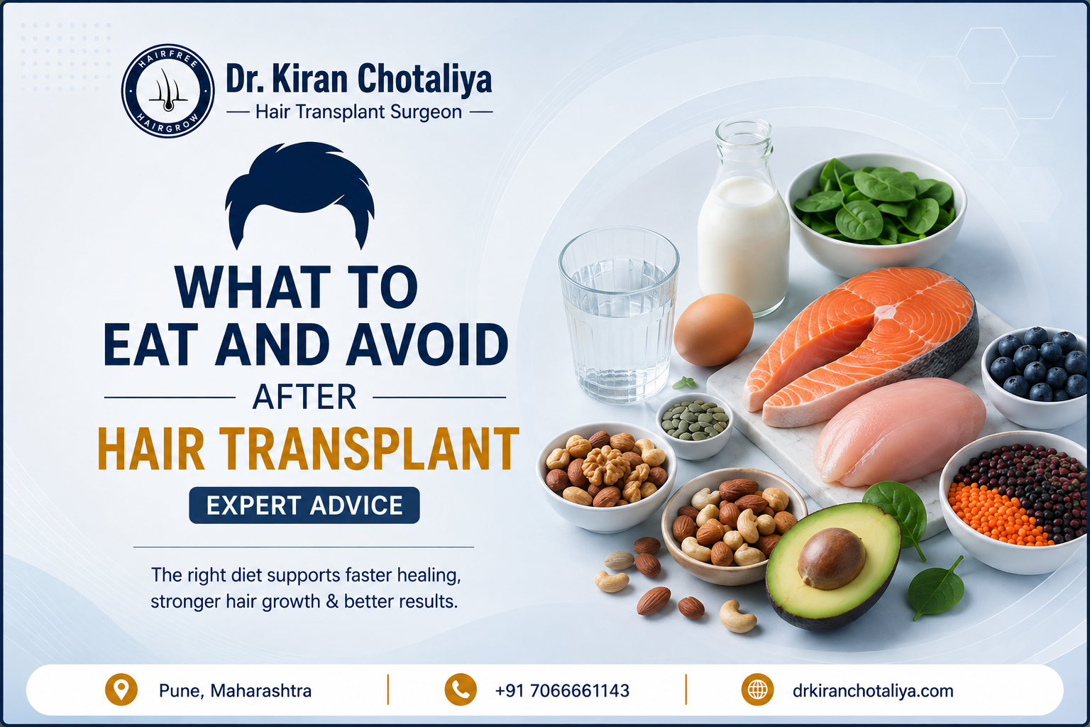 Diet after hair transplant Dr. Kiran Chotaliya
