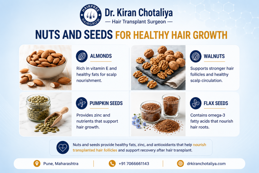 Nuts and seeds for healthy hair growth