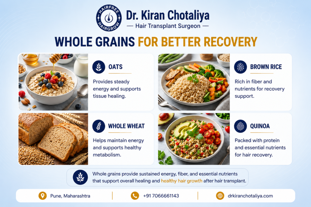 Whole grains for better hair recovery after transplant