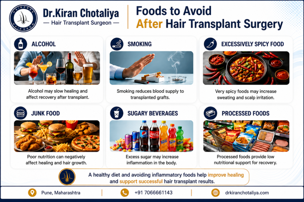 Foods to avoid after hair transplant surgery