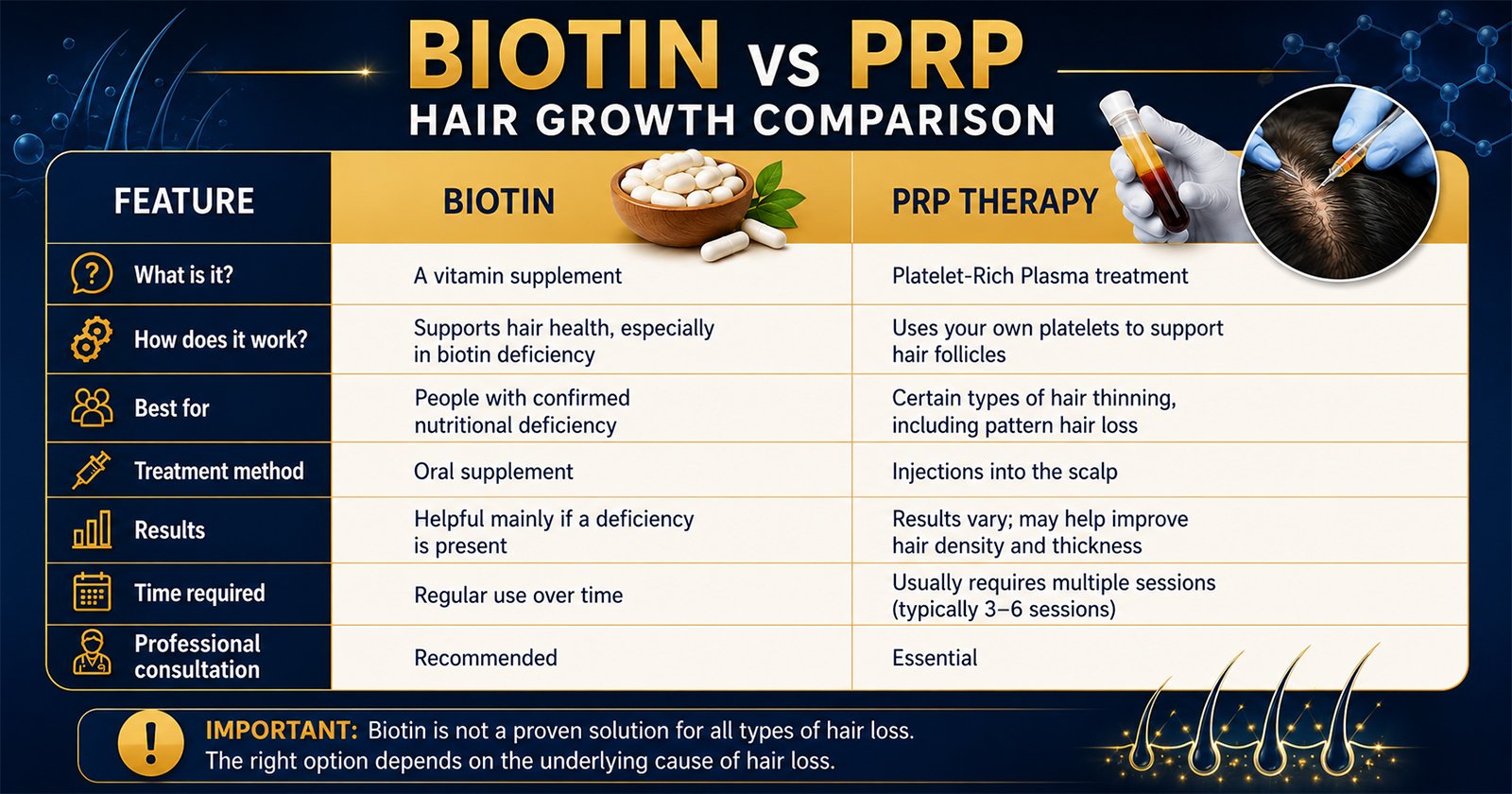 biotin vs prp comparisions